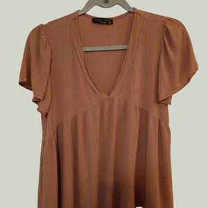 Final Touch Mauve V-Neck Blouse
